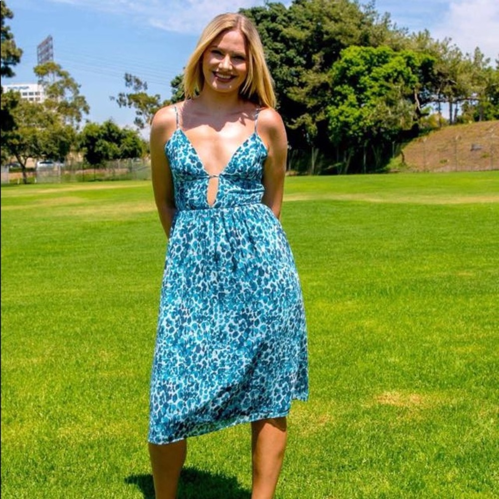 House of Harlow blue leopard dress